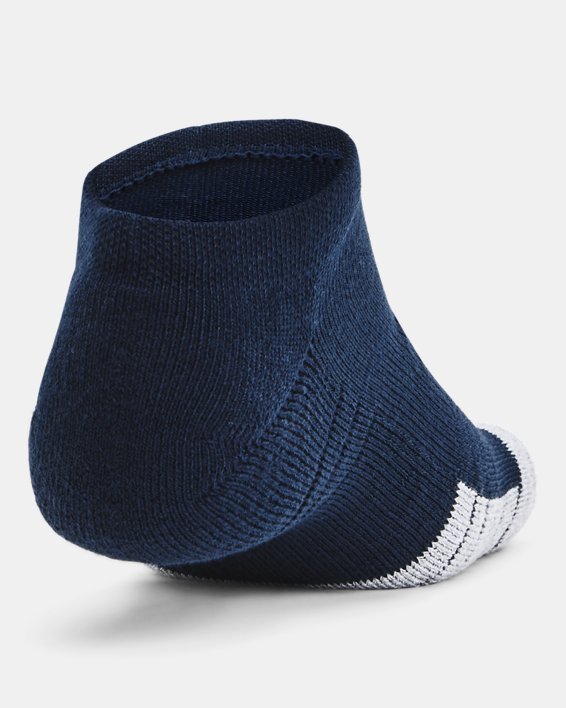 Adult HeatGear® No Show Socks 3-Pack, Navy, pdpMainDesktop image number 2